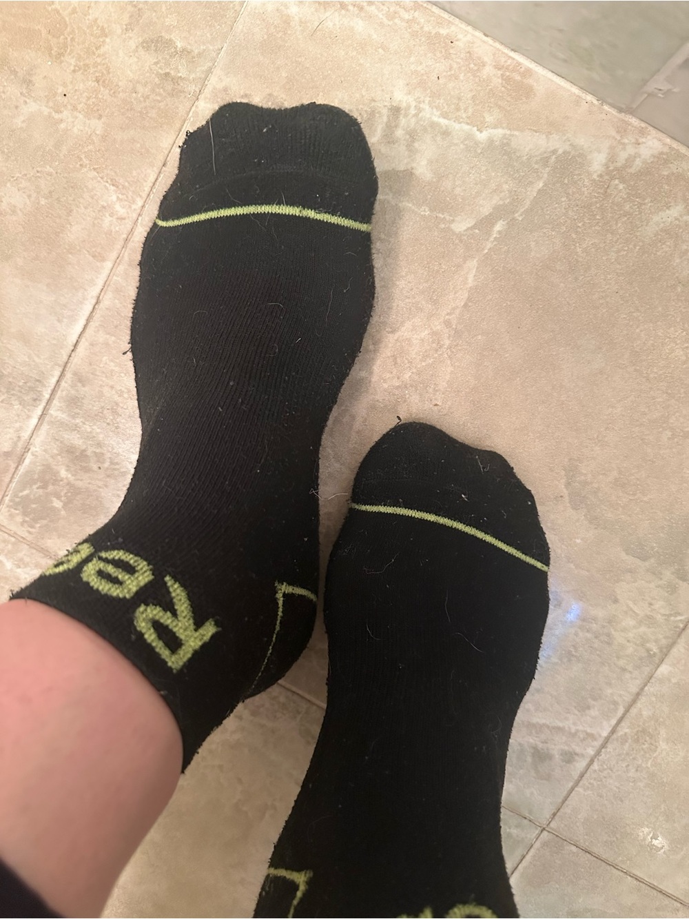 Black Crew Athletic Socks with Lime Accent - Women’s